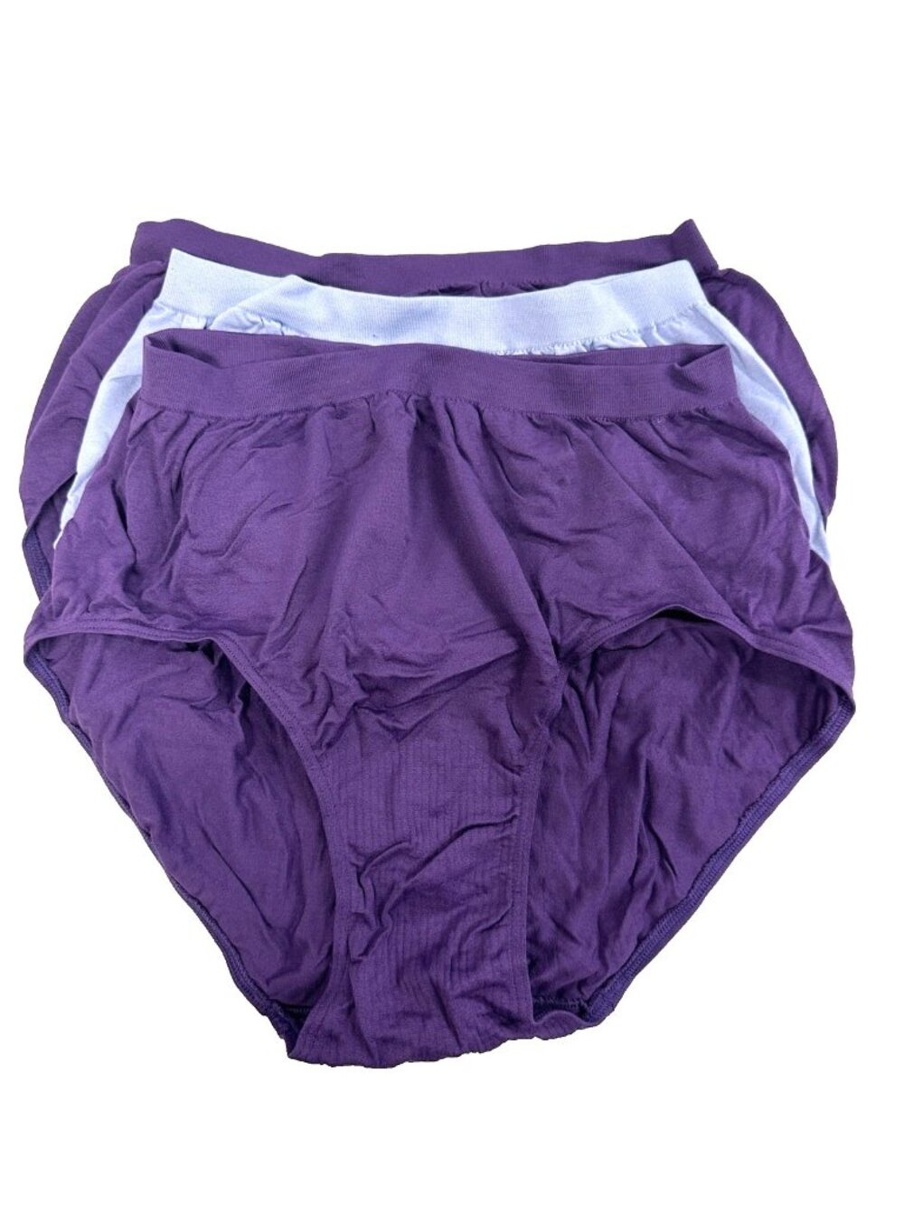 Bali Comfort Revolution Brief 3-Pack Blue Purple Size 8/9 generous coverage